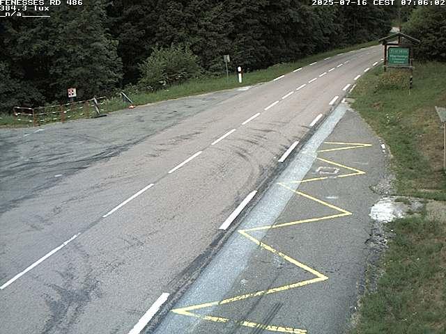 Webcam en haut du col des Fenesses, aussi appelé col du Ménil sur la D486 à 593 mètres d'altitude dans les Vosges