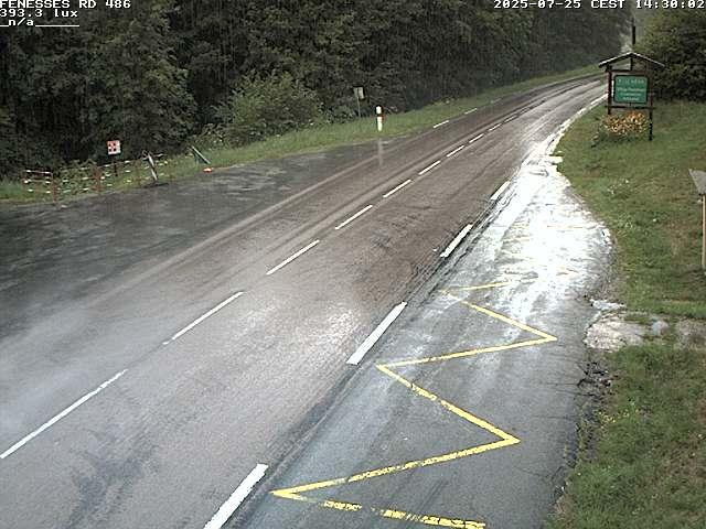 Webcam en haut du col des Fenesses, aussi appelé col du Ménil sur la D486 à 593 mètres d'altitude dans les Vosges