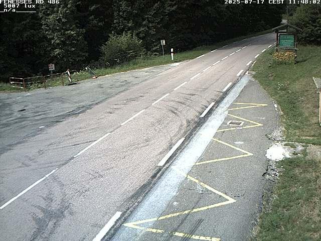 Webcam en haut du col des Fenesses, aussi appelé col du Ménil sur la D486 à 593 mètres d'altitude dans les Vosges