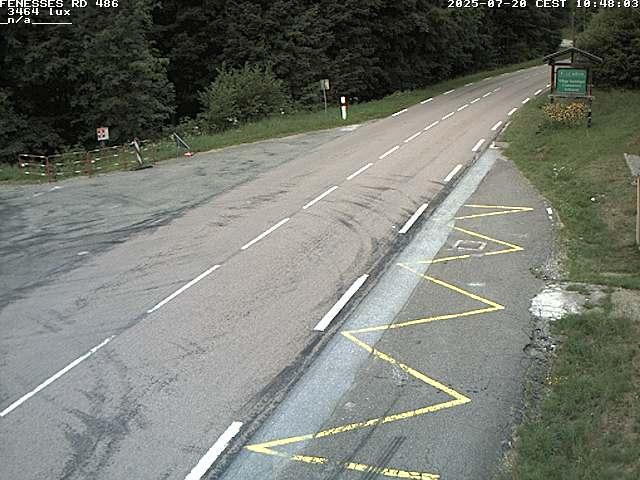 Webcam en haut du col des Fenesses, aussi appelé col du Ménil sur la D486 à 593 mètres d'altitude dans les Vosges