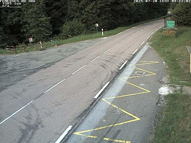 Webcam en haut du col des Fenesses, aussi appelé col du Ménil sur la D486 à 593 mètres d'altitude dans les Vosges