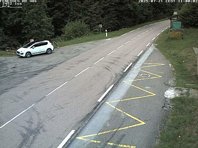 Webcam en haut du col des Fenesses, aussi appelé col du Ménil sur la D486 à 593 mètres d'altitude dans les Vosges