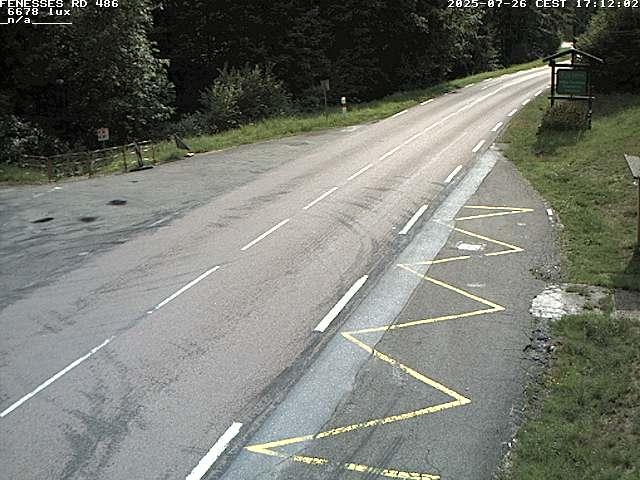 Webcam en haut du col des Fenesses, aussi appelé col du Ménil sur la D486 à 593 mètres d'altitude dans les Vosges