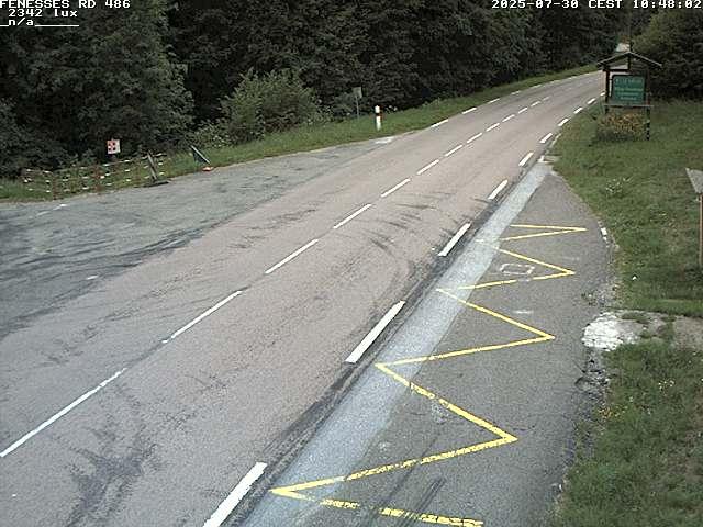Webcam en haut du col des Fenesses, aussi appelé col du Ménil sur la D486 à 593 mètres d'altitude dans les Vosges