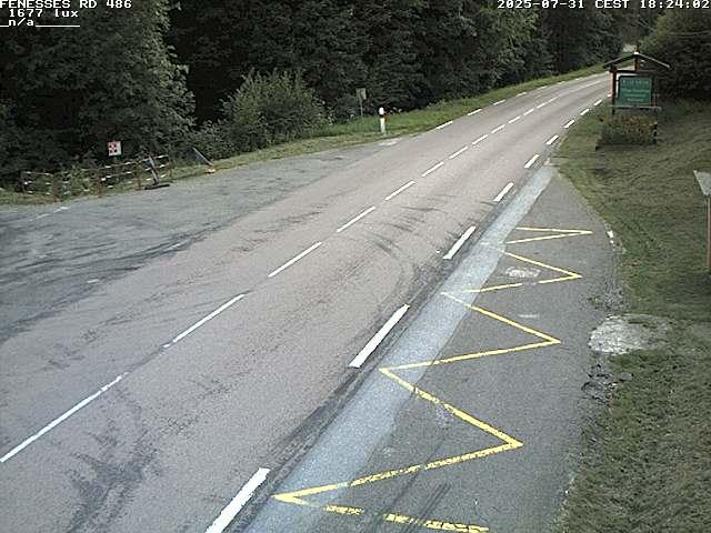 Webcam en haut du col des Fenesses, aussi appelé col du Ménil sur la D486 à 593 mètres d'altitude dans les Vosges