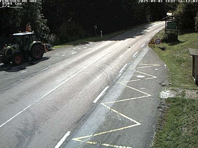 Webcam en haut du col des Fenesses, aussi appelé col du Ménil sur la D486 à 593 mètres d'altitude dans les Vosges