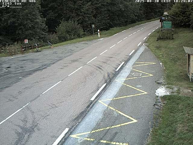 Webcam en haut du col des Fenesses, aussi appelé col du Ménil sur la D486 à 593 mètres d'altitude dans les Vosges
