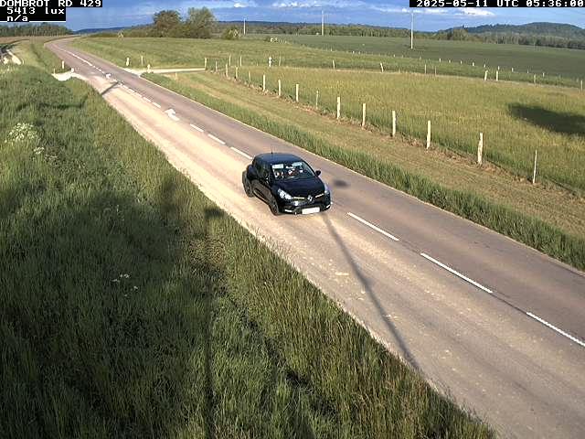 Webcam à Dombrot-le-Sec dans le département des Vosges sur la D429 à 407 mètres d'altitude