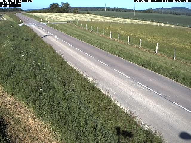 Webcam à Dombrot-le-Sec dans le département des Vosges sur la D429 à 407 mètres d'altitude