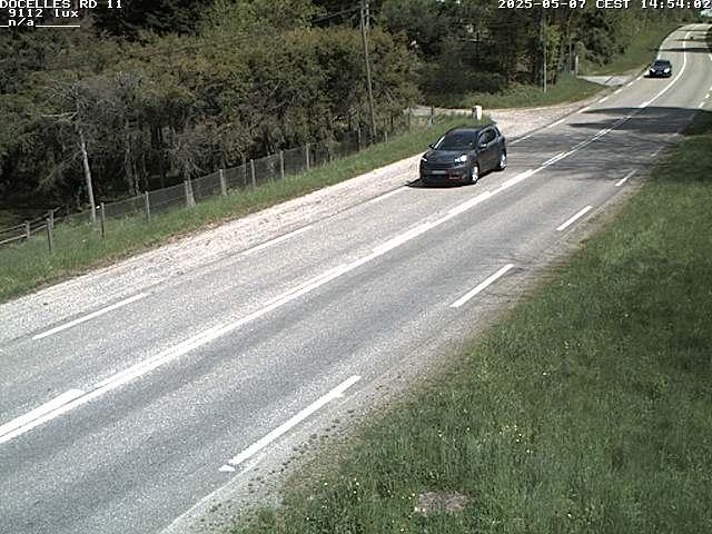 Webcam à 424 mètres d'altitude dans la Tranchée de Docelles dans les Vosges, à proximité d'Epinal sur la route de Gerardmer (D11)