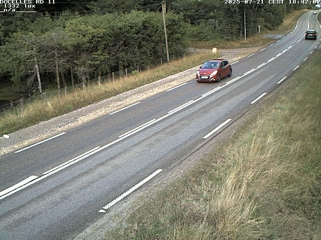 Webcam à 424 mètres d'altitude dans la Tranchée de Docelles dans les Vosges, à proximité d'Epinal sur la route de Gerardmer (D11)