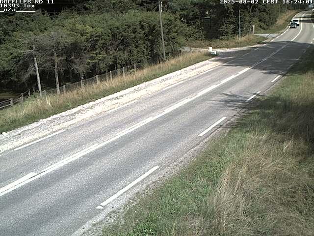 Webcam à 424 mètres d'altitude dans la Tranchée de Docelles dans les Vosges, à proximité d'Epinal sur la route de Gerardmer (D11)