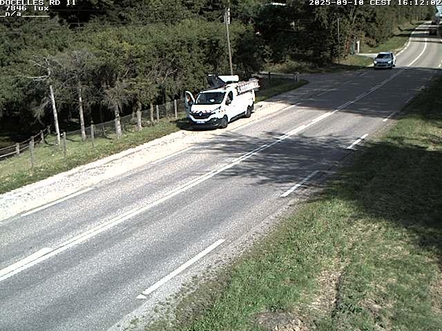 Webcam à 424 mètres d'altitude dans la Tranchée de Docelles dans les Vosges, à proximité d'Epinal sur la route de Gerardmer (D11)