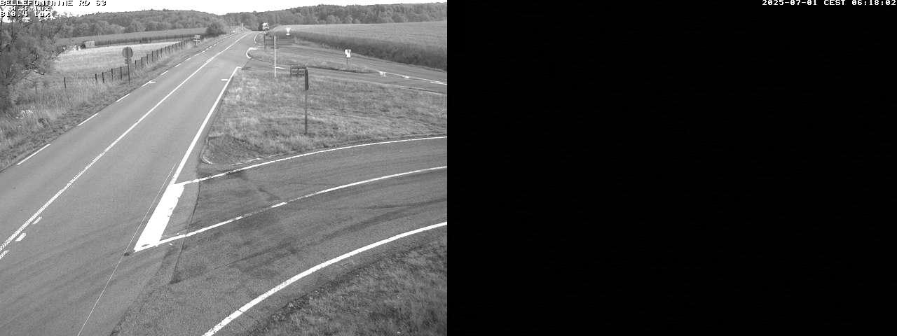 Webcam à Bellefontaine dans les Vosges à 552 mètres d'altitude sur la D63, à la jonction avec la D20A