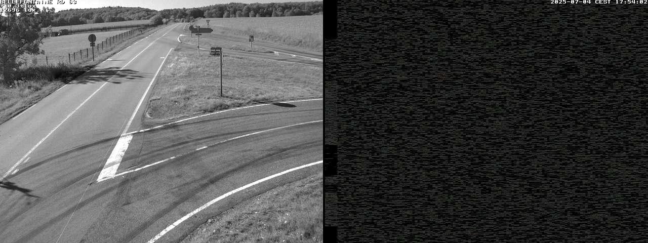 Webcam à Bellefontaine dans les Vosges à 552 mètres d'altitude sur la D63, à la jonction avec la D20A