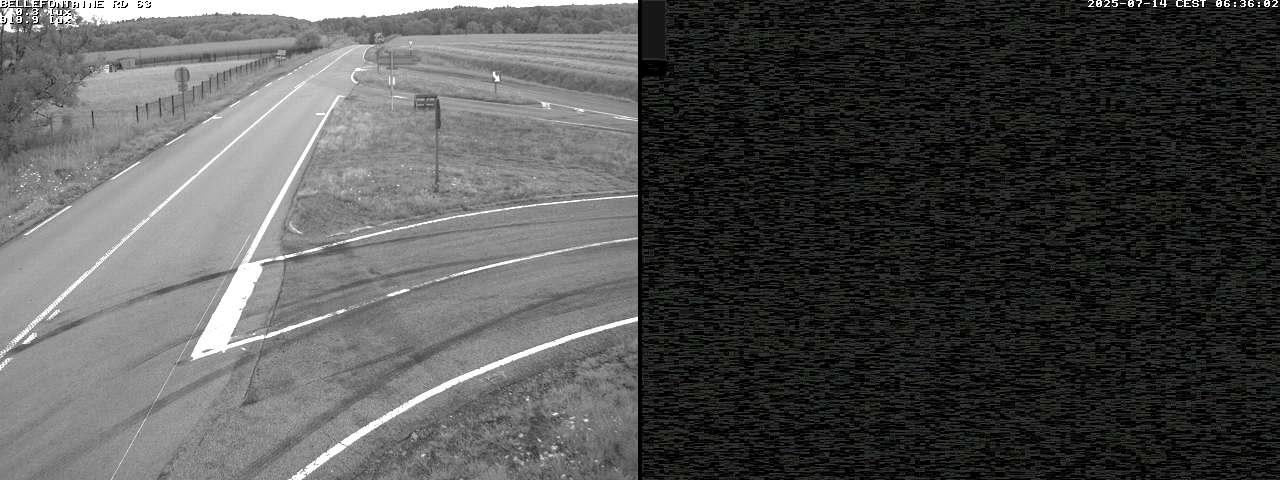 Webcam à Bellefontaine dans les Vosges à 552 mètres d'altitude sur la D63, à la jonction avec la D20A