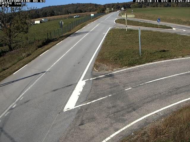 <h2>Webcam à Bellefontaine dans les Vosges à 552 mètres d'altitude sur la D63, à la jonction avec la D20A</h2>