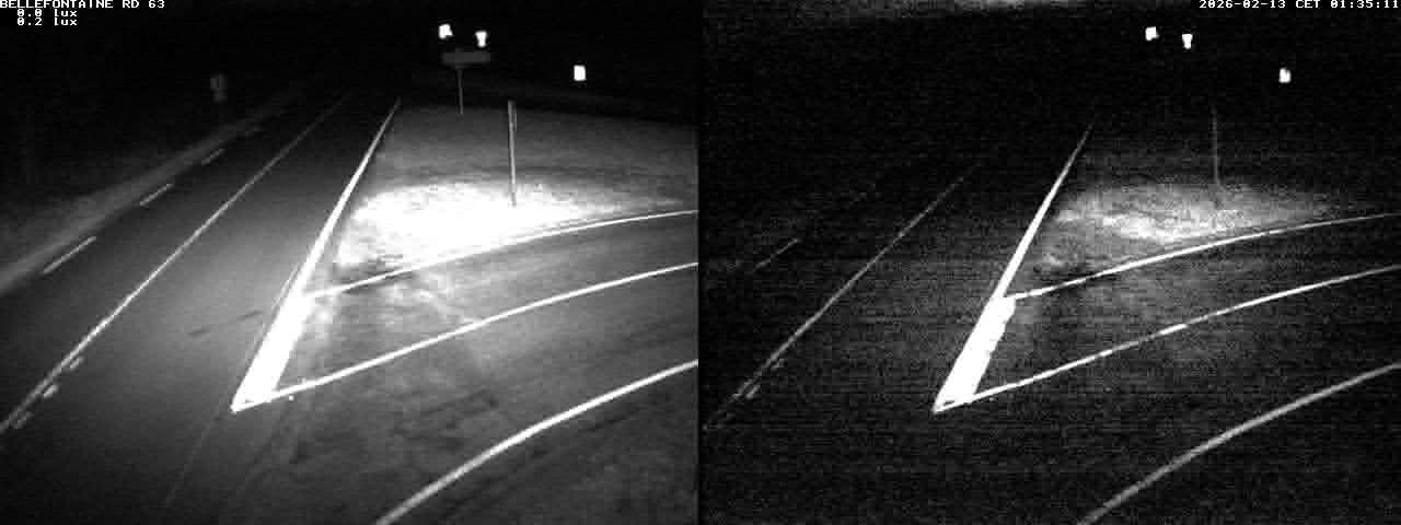 Webcam à Bellefontaine dans les Vosges à 552 mètres d'altitude sur la D63, à la jonction avec la D20A