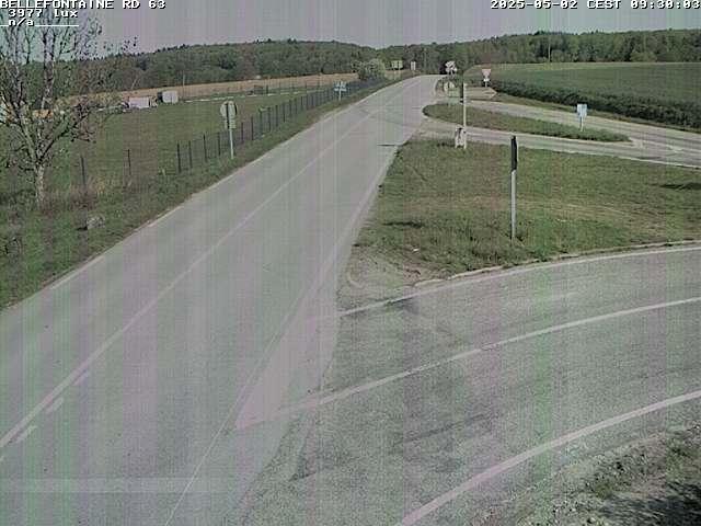 Webcam à Bellefontaine dans les Vosges à 552 mètres d'altitude sur la D63, à la jonction avec la D20A