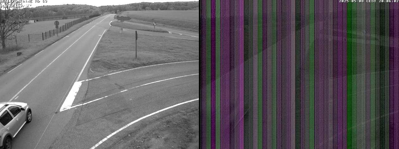 Webcam à Bellefontaine dans les Vosges à 552 mètres d'altitude sur la D63, à la jonction avec la D20A