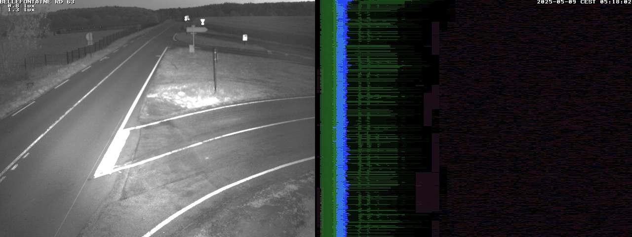 Webcam à Bellefontaine dans les Vosges à 552 mètres d'altitude sur la D63, à la jonction avec la D20A