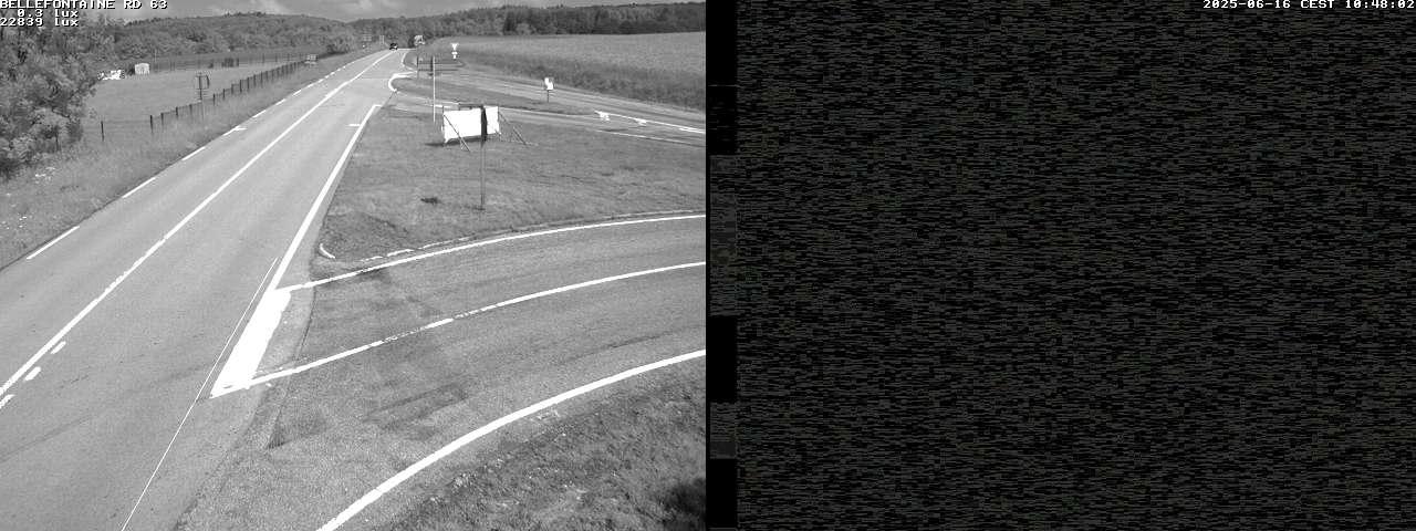 Webcam à Bellefontaine dans les Vosges à 552 mètres d'altitude sur la D63, à la jonction avec la D20A