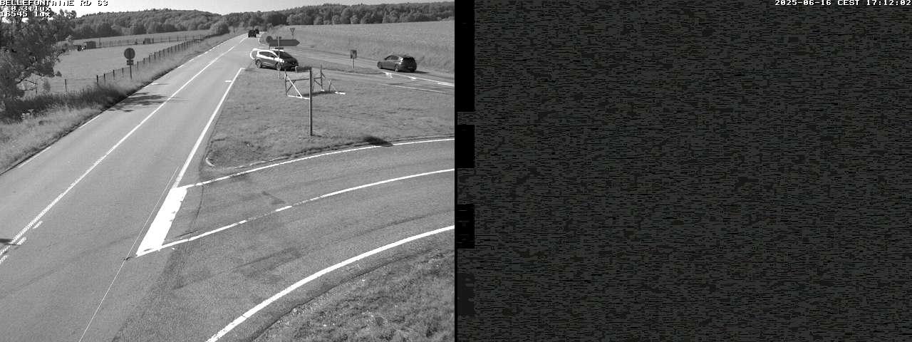Webcam à Bellefontaine dans les Vosges à 552 mètres d'altitude sur la D63, à la jonction avec la D20A