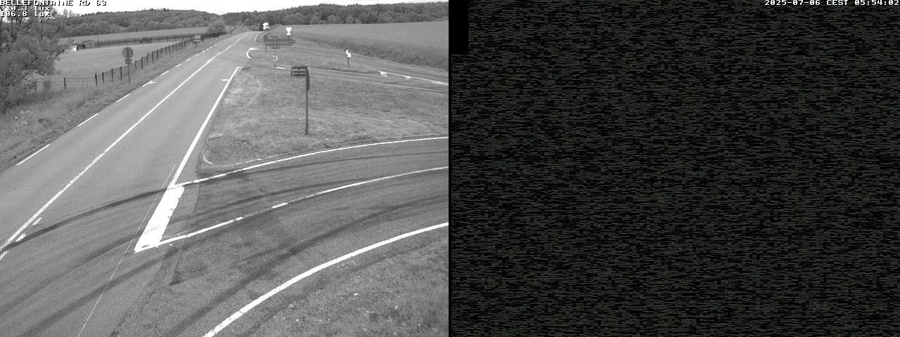 Webcam à Bellefontaine dans les Vosges à 552 mètres d'altitude sur la D63, à la jonction avec la D20A