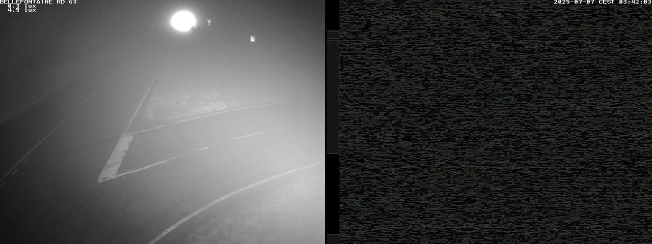 Webcam à Bellefontaine dans les Vosges à 552 mètres d'altitude sur la D63, à la jonction avec la D20A