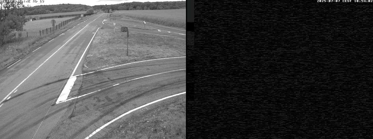 Webcam à Bellefontaine dans les Vosges à 552 mètres d'altitude sur la D63, à la jonction avec la D20A