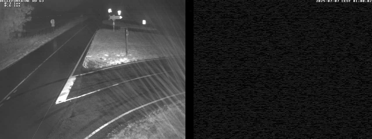 Webcam à Bellefontaine dans les Vosges à 552 mètres d'altitude sur la D63, à la jonction avec la D20A