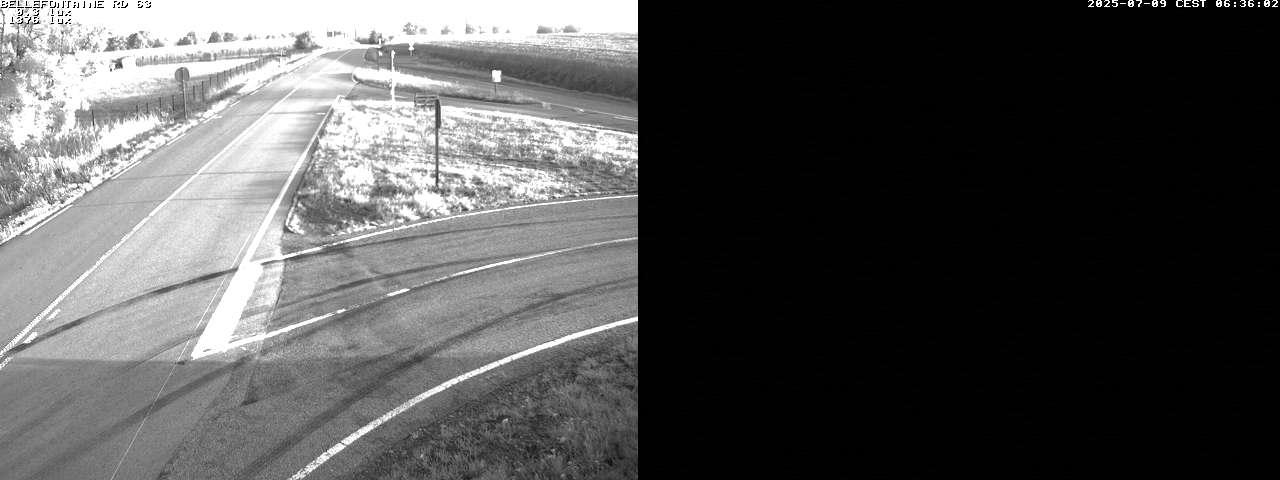 Webcam à Bellefontaine dans les Vosges à 552 mètres d'altitude sur la D63, à la jonction avec la D20A