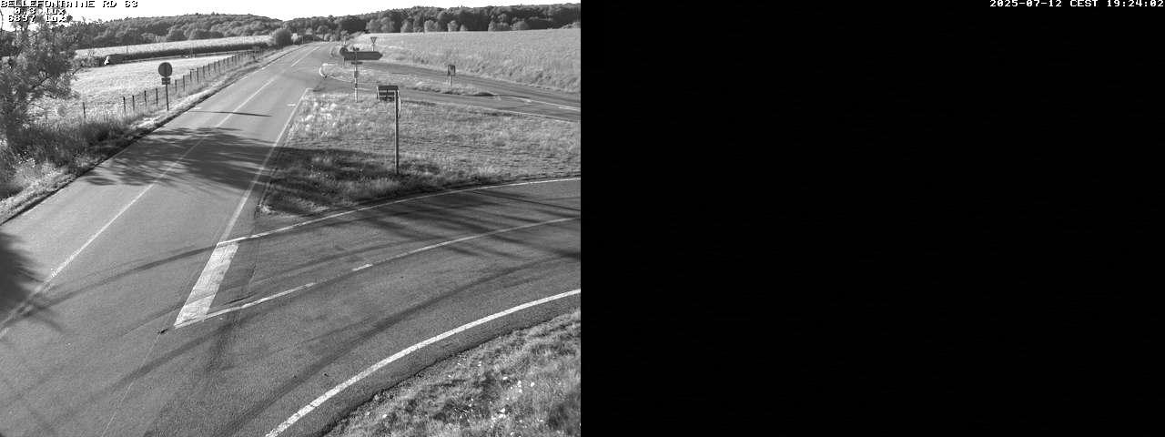 Webcam à Bellefontaine dans les Vosges à 552 mètres d'altitude sur la D63, à la jonction avec la D20A