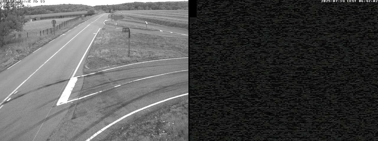 Webcam à Bellefontaine dans les Vosges à 552 mètres d'altitude sur la D63, à la jonction avec la D20A
