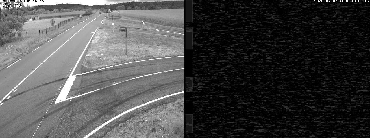 Webcam à Bellefontaine dans les Vosges à 552 mètres d'altitude sur la D63, à la jonction avec la D20A