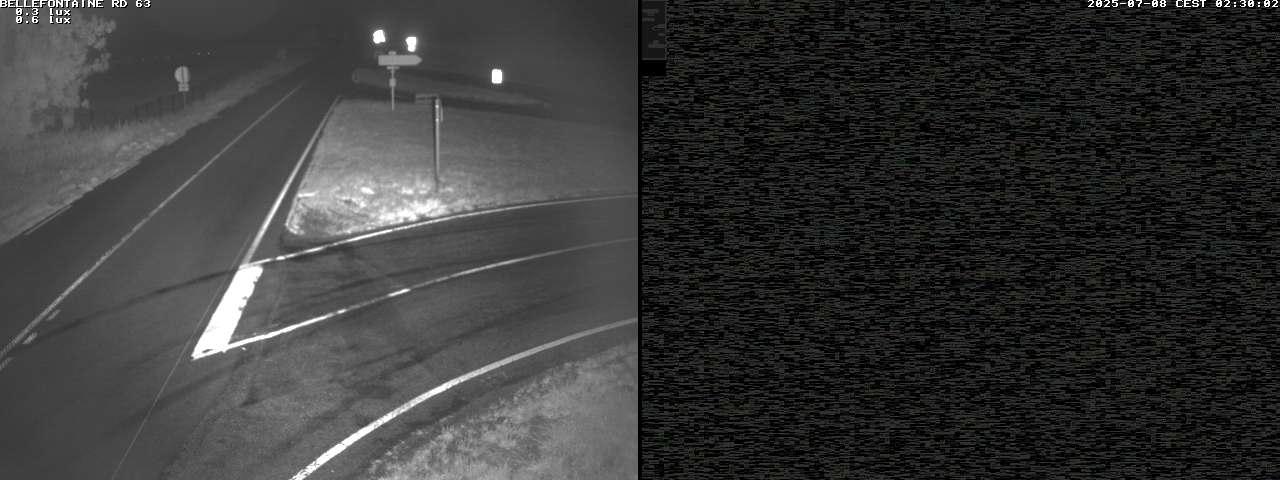 Webcam à Bellefontaine dans les Vosges à 552 mètres d'altitude sur la D63, à la jonction avec la D20A