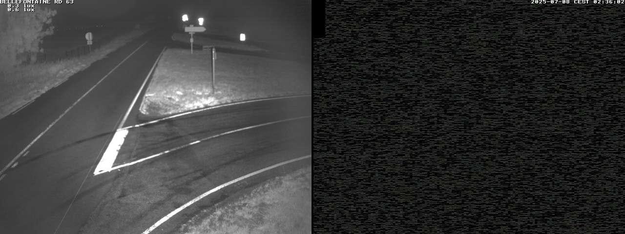 Webcam à Bellefontaine dans les Vosges à 552 mètres d'altitude sur la D63, à la jonction avec la D20A