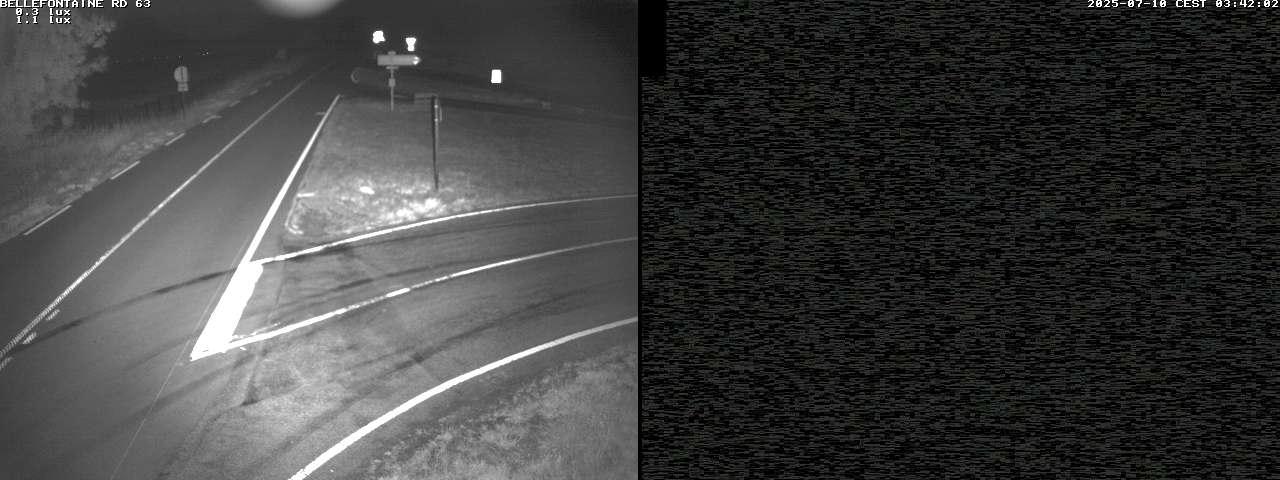 Webcam à Bellefontaine dans les Vosges à 552 mètres d'altitude sur la D63, à la jonction avec la D20A