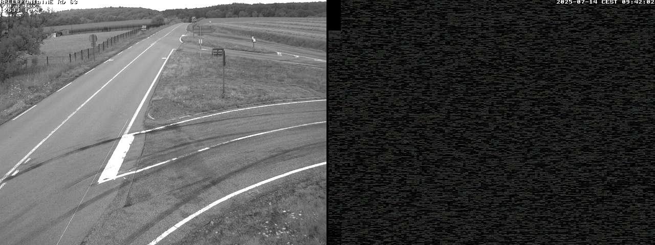 Webcam à Bellefontaine dans les Vosges à 552 mètres d'altitude sur la D63, à la jonction avec la D20A