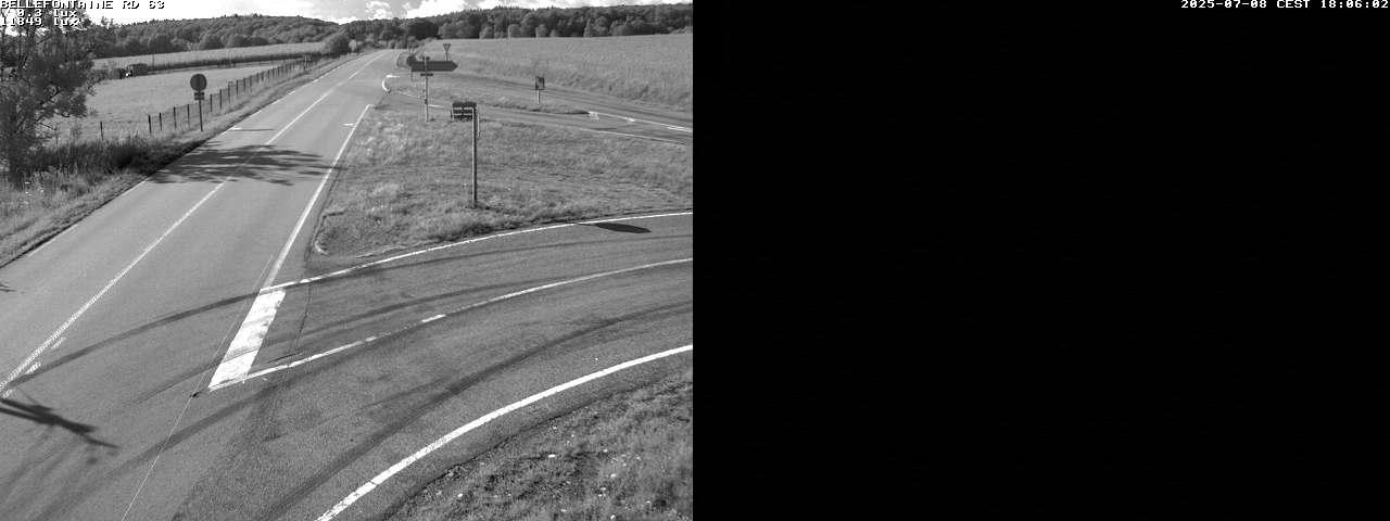 Webcam à Bellefontaine dans les Vosges à 552 mètres d'altitude sur la D63, à la jonction avec la D20A