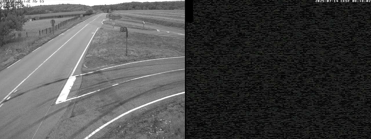 Webcam à Bellefontaine dans les Vosges à 552 mètres d'altitude sur la D63, à la jonction avec la D20A