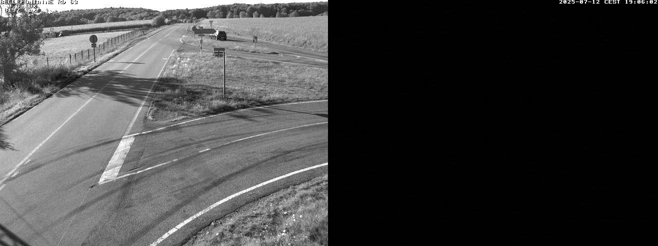 Webcam à Bellefontaine dans les Vosges à 552 mètres d'altitude sur la D63, à la jonction avec la D20A