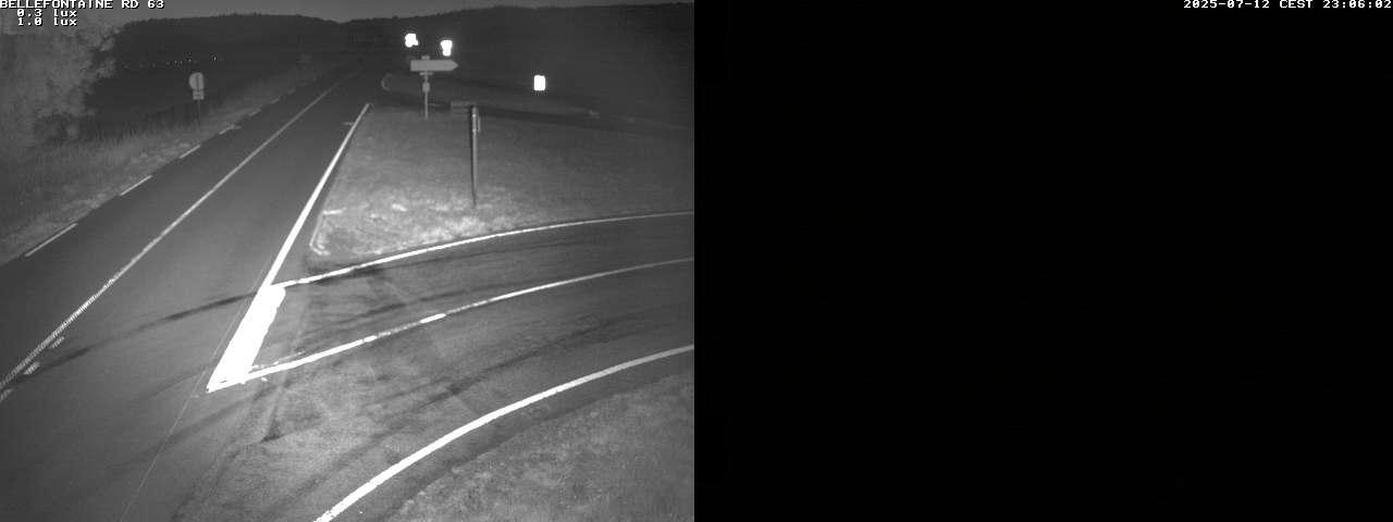 Webcam à Bellefontaine dans les Vosges à 552 mètres d'altitude sur la D63, à la jonction avec la D20A