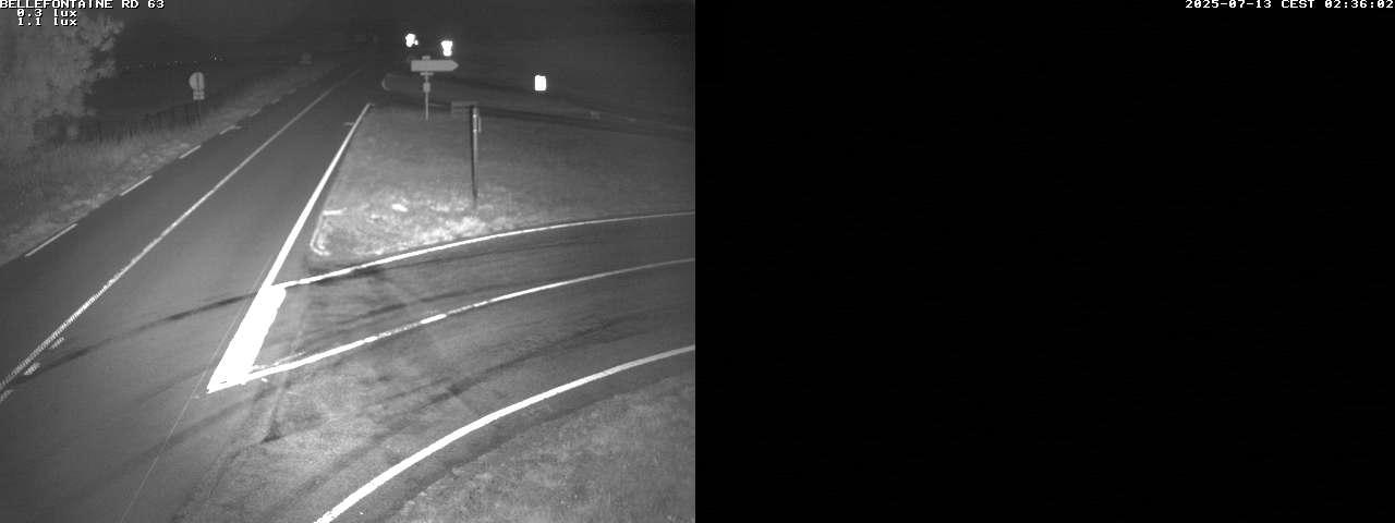 Webcam à Bellefontaine dans les Vosges à 552 mètres d'altitude sur la D63, à la jonction avec la D20A
