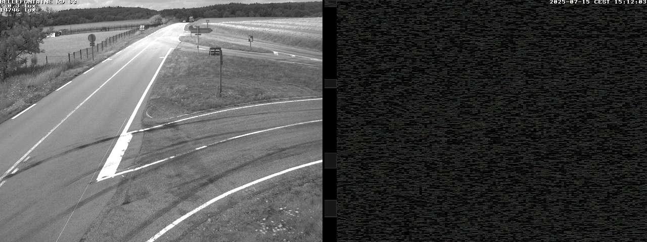 Webcam à Bellefontaine dans les Vosges à 552 mètres d'altitude sur la D63, à la jonction avec la D20A