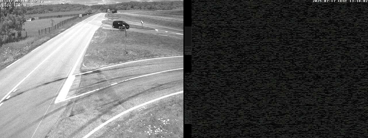 Webcam à Bellefontaine dans les Vosges à 552 mètres d'altitude sur la D63, à la jonction avec la D20A