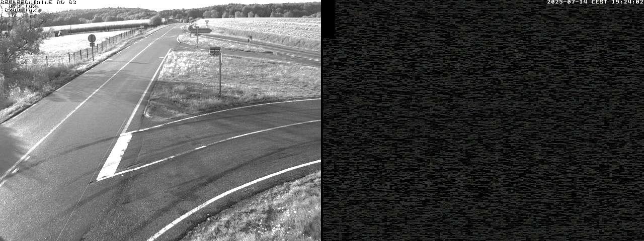 Webcam à Bellefontaine dans les Vosges à 552 mètres d'altitude sur la D63, à la jonction avec la D20A