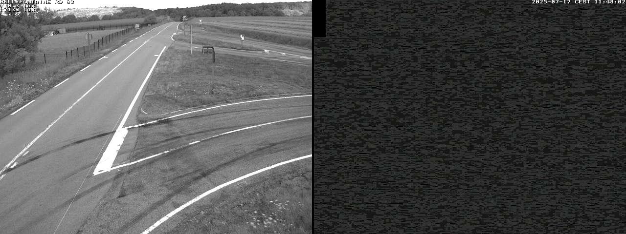 Webcam à Bellefontaine dans les Vosges à 552 mètres d'altitude sur la D63, à la jonction avec la D20A