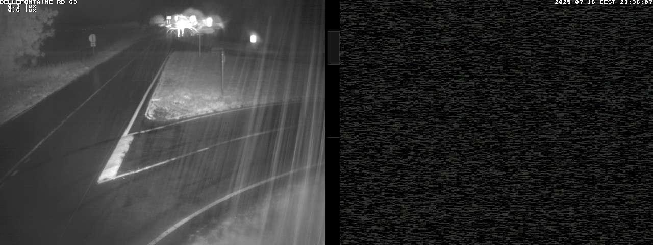 Webcam à Bellefontaine dans les Vosges à 552 mètres d'altitude sur la D63, à la jonction avec la D20A