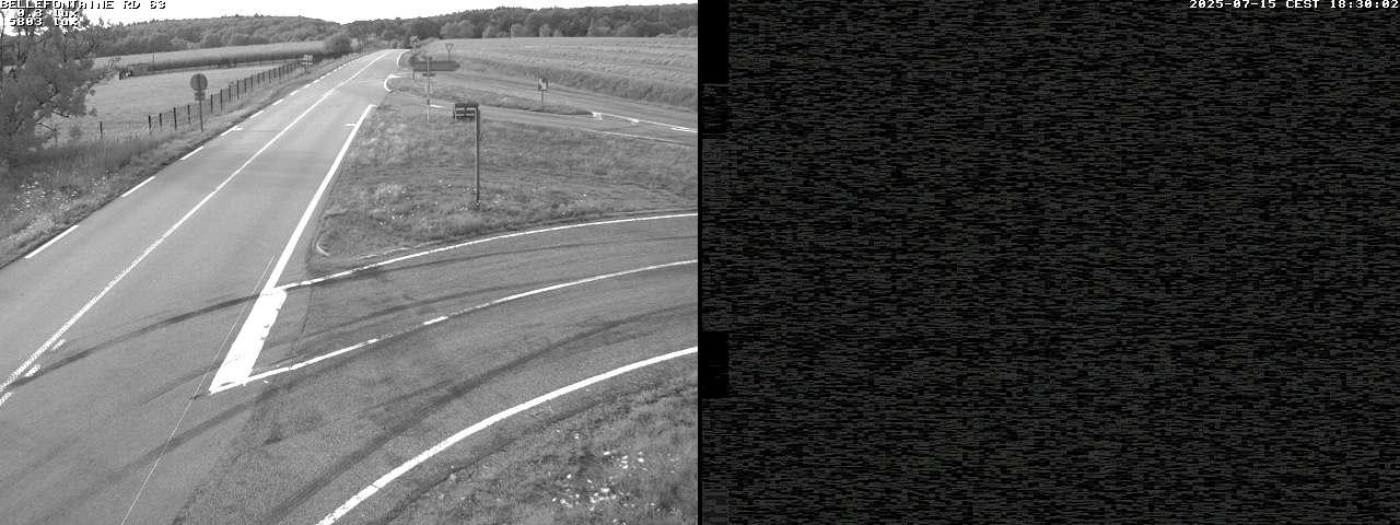 Webcam à Bellefontaine dans les Vosges à 552 mètres d'altitude sur la D63, à la jonction avec la D20A